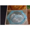 Image 2 : Vintage Coloured Bohemia Art Glass Ashtray Set in Box - Made in Czechoslovakia
