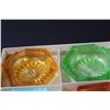Image 3 : Vintage Coloured Bohemia Art Glass Ashtray Set in Box - Made in Czechoslovakia