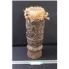 Image 1 : Indigenous Rawhide and Carved Wood Drum 14" Tall