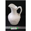 Image 1 : Slip Cast Porcelain Pitcher w/ Relief- 10" tall