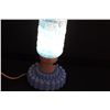 Image 3 : Vintage Blue Torpedo Skyscraper Table Lamp - Works - 12" Tall