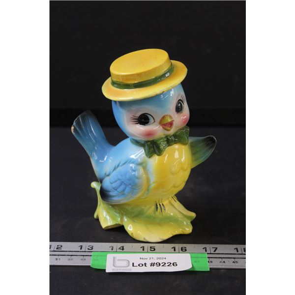 Lefton Blue Bird Coin Bank - Made in Japan - Chips - No Stopper