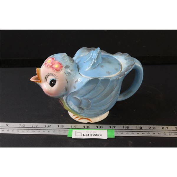 Lefton Blue Bird Tea Pot - Made in Japan - Chip on Bottom