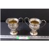 Image 1 : Silver Plated Old English Ornate Reproduction Creamer & Sugar Set - Made in Canada