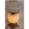 Image 2 : Antique Milk Glass Lamp - 16" Tall - Works - Top Glass Shade Has Damage, as Pictured