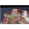 Image 2 : Carnival Glass Marigold  Autumn Acorn Pattern Scalloped Edge Bowl- 7.5"