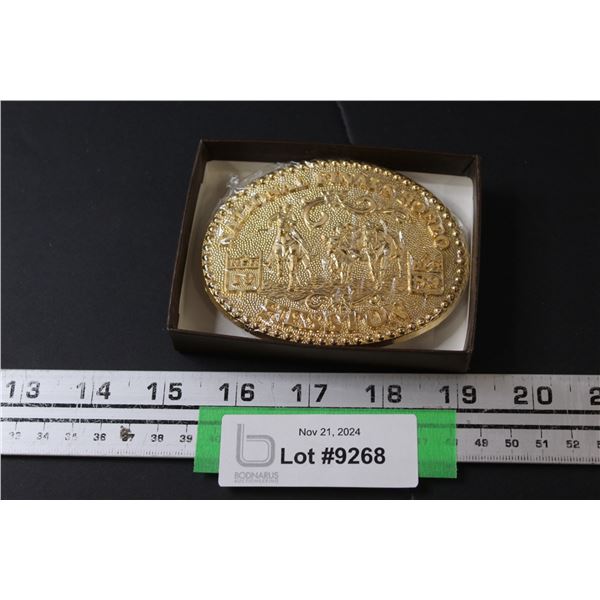 Hesston Collectors Metal Belt Buckle - 1989 - in Case