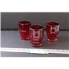 Image 1 : (3) Viking Ruby Red Tumbler Glasses