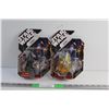 Image 1 : (2) Collectible Star Wars Figures with Coins - R2-D2 & Mustafar Lava Miner - Sealed