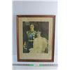 Image 1 : Framed King George VI and Queen Elizabeth Print 22'' x 18'' - Water Damage