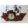 Image 2 : *Mantle Clock Sailboat - Wood/Metal 19" Length x 16" Tall (Clock Works)