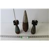 Image 2 : (2) Dud Bomb Casing Bookends, Dud Ammo Tip