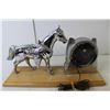 Image 2 : Mantle Clock Horseshoe/Horse Monument (Working) - 9.5" Tall - As is
