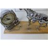 Image 3 : Mantle Clock Horseshoe/Horse Monument (Working) - 9.5" Tall - As is