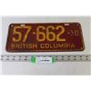 Image 1 : Vintage Auto British Columbia License Plate