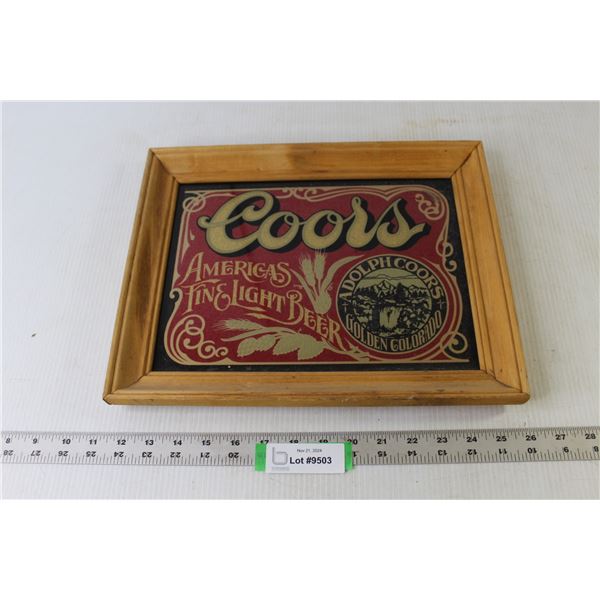 Vintage Wood Framed Stamford Art Wall Art "Coors - America's Fine Light Beer - Adolph Coors - Golden