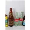 Image 4 : Lot Of Various Bottles, Coca- Cola, Labatts, Misc, Vintage Goldex Turpentine Tin, Antique Chicken Wi