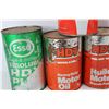 Image 2 : (5) Various Vintage 1 Quart Oil Cans, Royalite, Shell, Esso- Some Full-