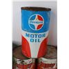 Image 4 : (5) Various Vintage 1 Quart Oil Cans, Royalite, Shell, Esso- Some Full-