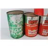 Image 7 : (5) Various Vintage 1 Quart Oil Cans, Royalite, Shell, Esso- Some Full-