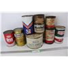 Image 1 : (8) Various Vintage Oil Tins/ Grease Tins, BA, Esso, Mobiloil, Misc.