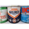 Image 3 : (3) Vintage Antifreeze Tins, Castrol, BA, w/ Gear Glide Gear Conditioner Tin- Full