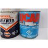 Image 4 : (3) Vintage Antifreeze Tins, Castrol, BA, w/ Gear Glide Gear Conditioner Tin- Full