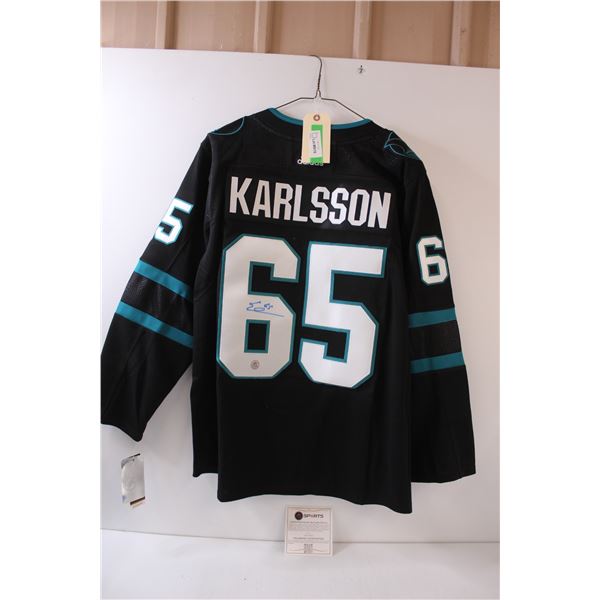 Erik Karlsson San Jose Sharks Hockey Jersey - Signed w/Certificate - Size 50
