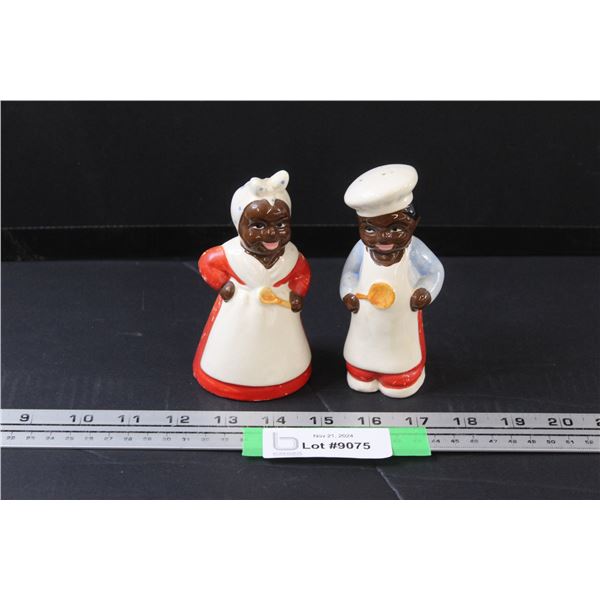Black Americana Salt & Pepper Shakers - 5.5" Tall