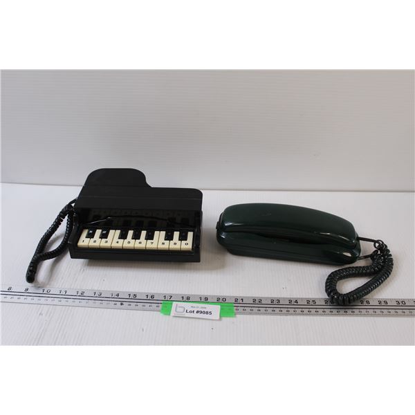 (2) Landline Telephones: Piano & Green - as is