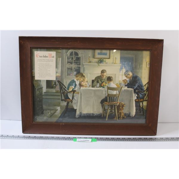 *Eaton's Picture " Grace Before Meat" After the War - 25" x 17"