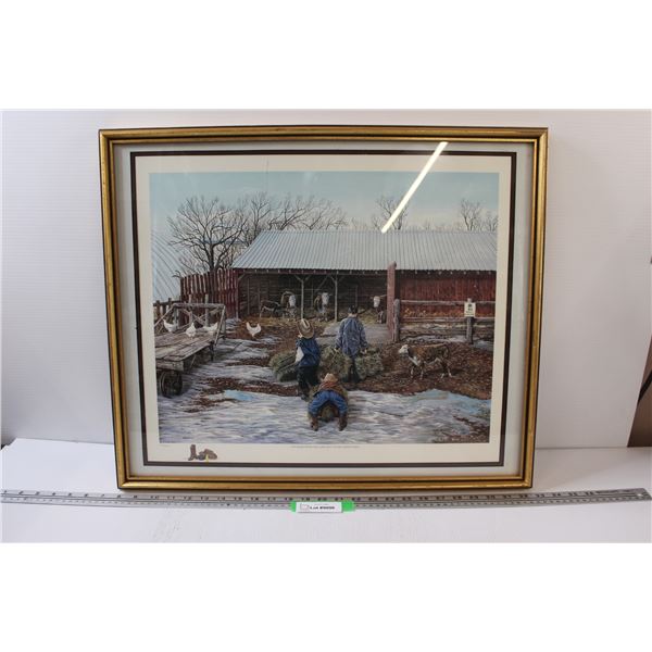 *"Hauling Hay" by Yvette Moore Print Picture - 25" x 22"