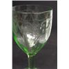 Image 5 : (2) Uranium Glass Cameo Pattern Wine Glasses - One Has Flea Bite On Rim