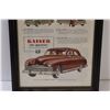Image 3 : Kaiser Cars Advertisement Picture in Frame - 13" x 16"