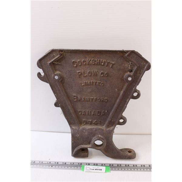 Antique Cockshutt Plow Co. Cast Iron Seed Drill End - 14" x 14"