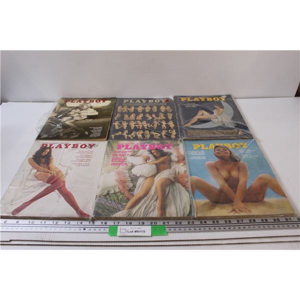 (6) Playboy Magazines: 1973