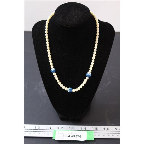 Pearl & Glass Bead Necklace - Not Authenticated