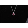 Image 2 : ^ Ruby & Diamond Pendant - 10K White Gold Necklace - Not Authenticated