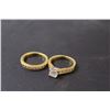 Image 2 : ^ Wedding Ring Set - 19K Gold - Size ? - Not Authenticated
