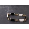 Image 3 : Vermeil Asian Bracelet w/Onyx & Mother of Pearl - Not Authenticated