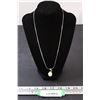 Image 1 : ^ 18K White Gold Necklace w/ Mother of Pearl & Diamond Pendant - Not Authenticated
