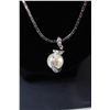 Image 3 : ^ 18K White Gold Necklace w/ Mother of Pearl & Diamond Pendant - Not Authenticated