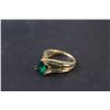 Image 2 : ^ 10K Emerald & Diamond Gold Ring - Size ? - Not Authenticated