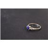 Image 2 : ^ 10K White Gold Blue Sapphire & Diamond Ring - Size ? - Not Authenticated
