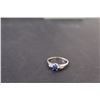 Image 4 : ^ 10K White Gold Blue Sapphire & Diamond Ring - Size ? - Not Authenticated