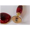 Image 7 : Venetian Red Glass Vase & Matching Candy Dish