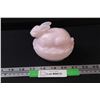 Image 1 : Pink Milk Glass Rabbit On Nest