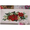 Image 2 : Poinsettia Serving Tray, (3) Tree Decor, Icicles, Paper Doilies, Bradford Wise Men Figurines