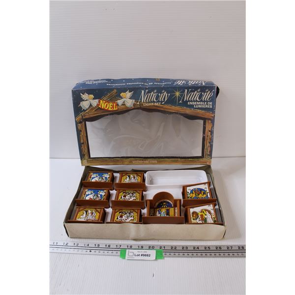 Vintage Nativity Christmas Light Cover Set in Box