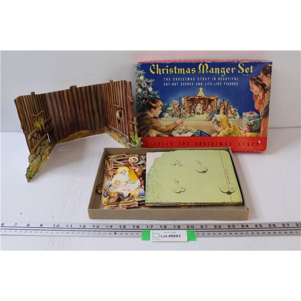 Vintage Christmas Manger Set in Box